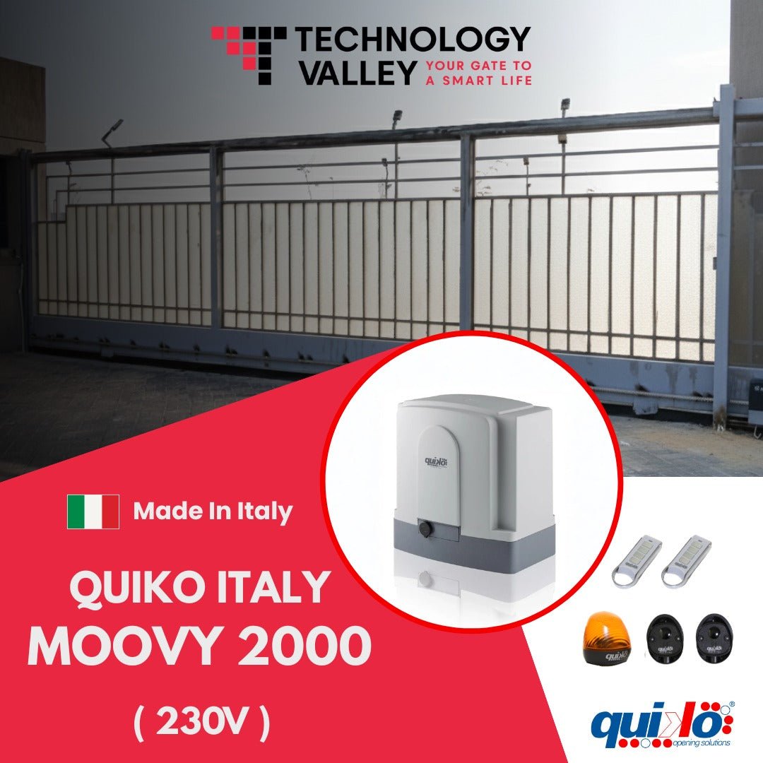 Quiko Italy Moovy 2000 kg 230V – Extreme Heavy - Duty Motorised Sliding Gate for UAE & Gulf Distributors - Technology Valley Gate System